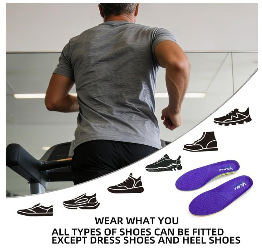 VALSOLE Heavy Duty Orthotics 220+ Lbs Plantar Fasciitis Arch Support Insoles