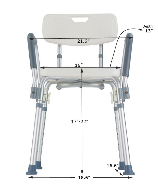 Bath Chair with Back and Arms | Shower Chair for Seniors