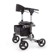 Triumph Escape Rollator – Gray, 21" Seat | Folding Walker with Seat