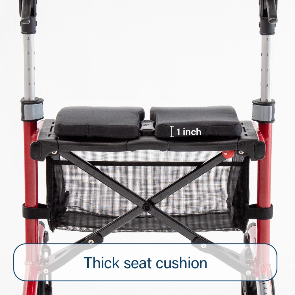 Triumph Escape Rollator – Gray, 19" Seat | Folding Walker with Seat