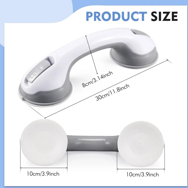 2PCS Vacuum Suction Cup Shower Grab Bars Toilet Non-Slip Support Handles Bathroom Safety Grab Rod Handle Elderly Child Handrail