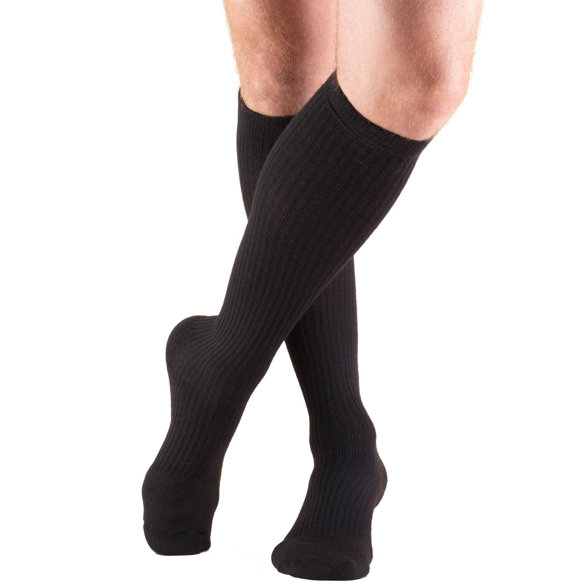 Truform Men's Compression Dress Socks 20-30 mmHg Knee High - Graduated Support for Circulation, Swelling & Varicose Veins