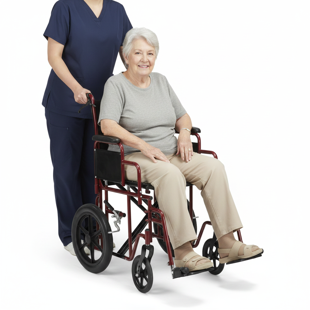 MOBB Heavy Duty Bariatric Transport Chair 22" | 450 lb Capacity | Foldable Wheelchair