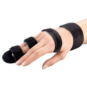 OTC 2075 adjustable finger immobilizer hand splint with velcro wrist strap and finger straps, black, worn on right hand – Must