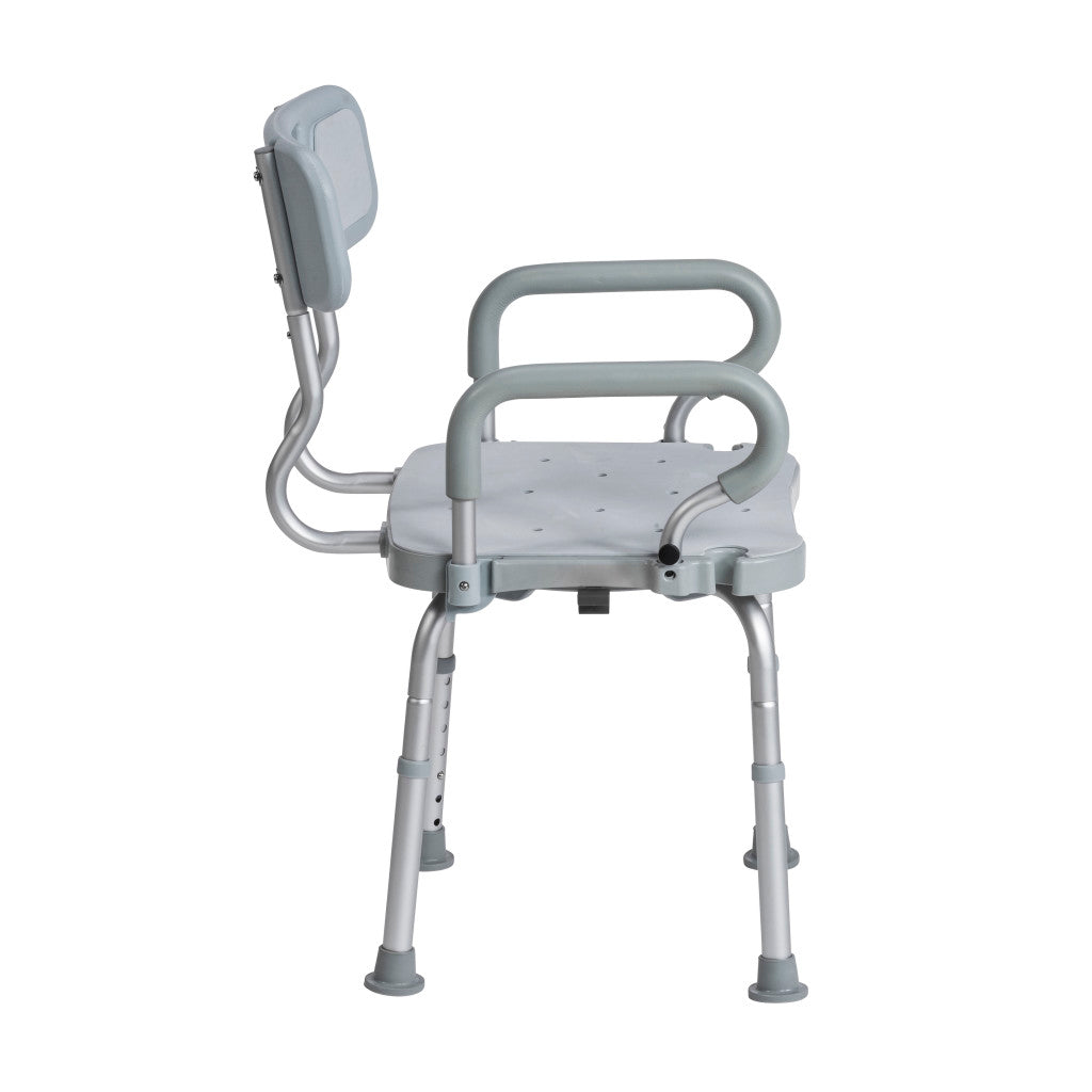 Preserve Tech swivel shower chair rated to 350 lb capacity for bathroom safety