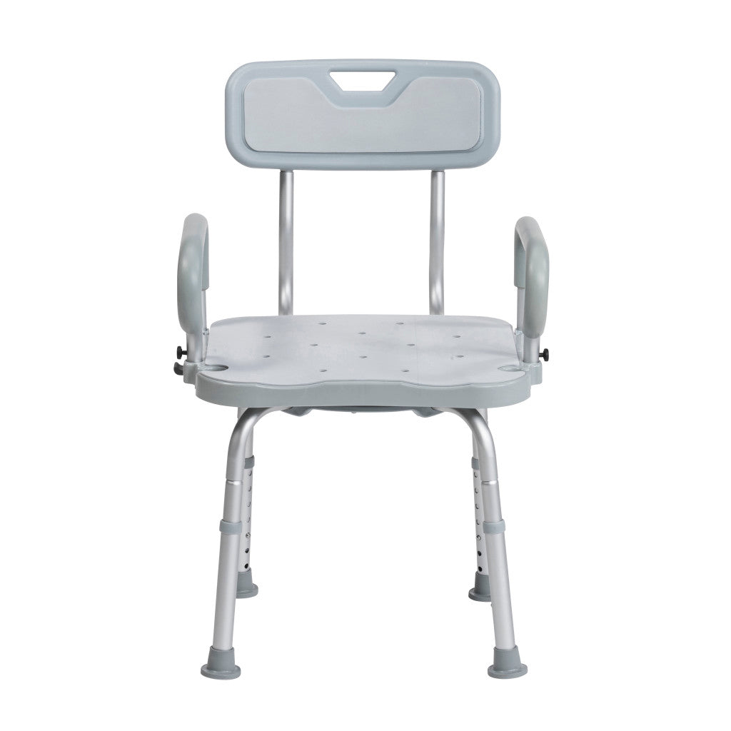 Preserve Tech shower chair adjustable height legs with non-slip rubber feet