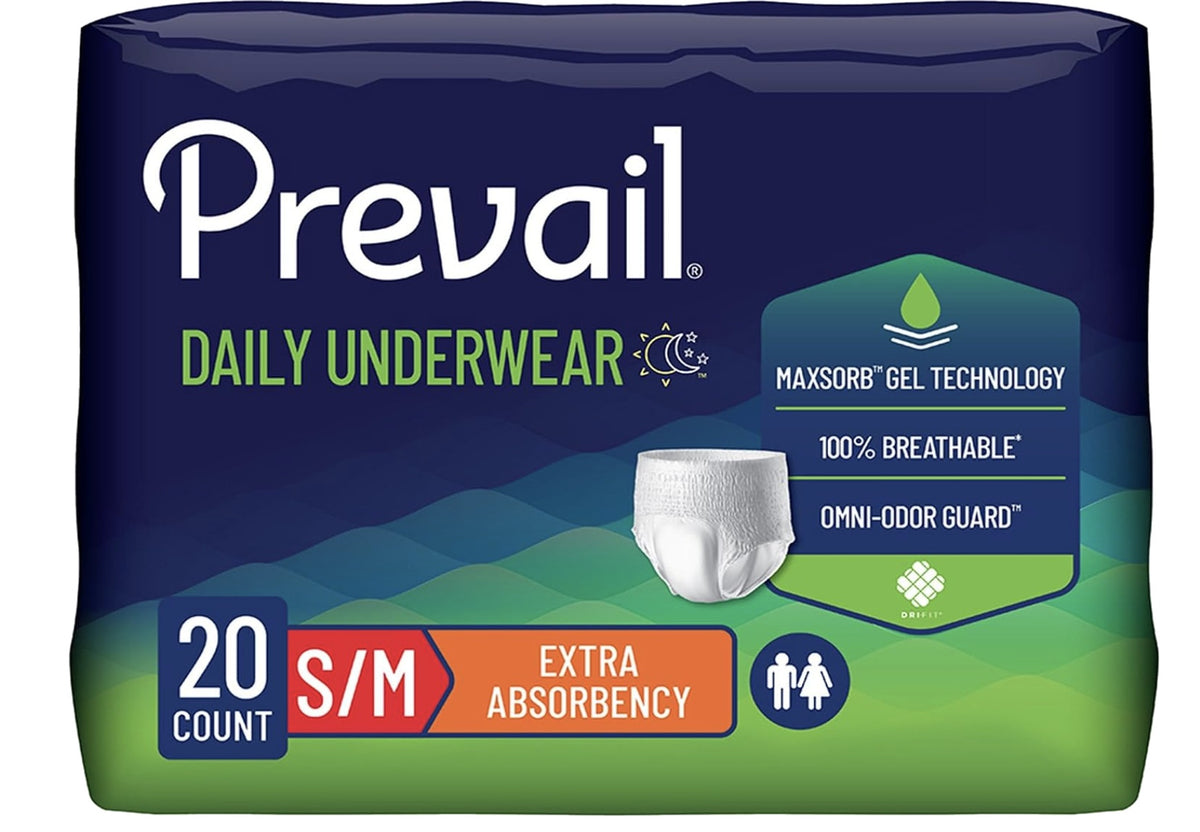 Prevail Per-Fit 男士防护内裤 | 尺码 34–36 英寸 | 80 件/箱