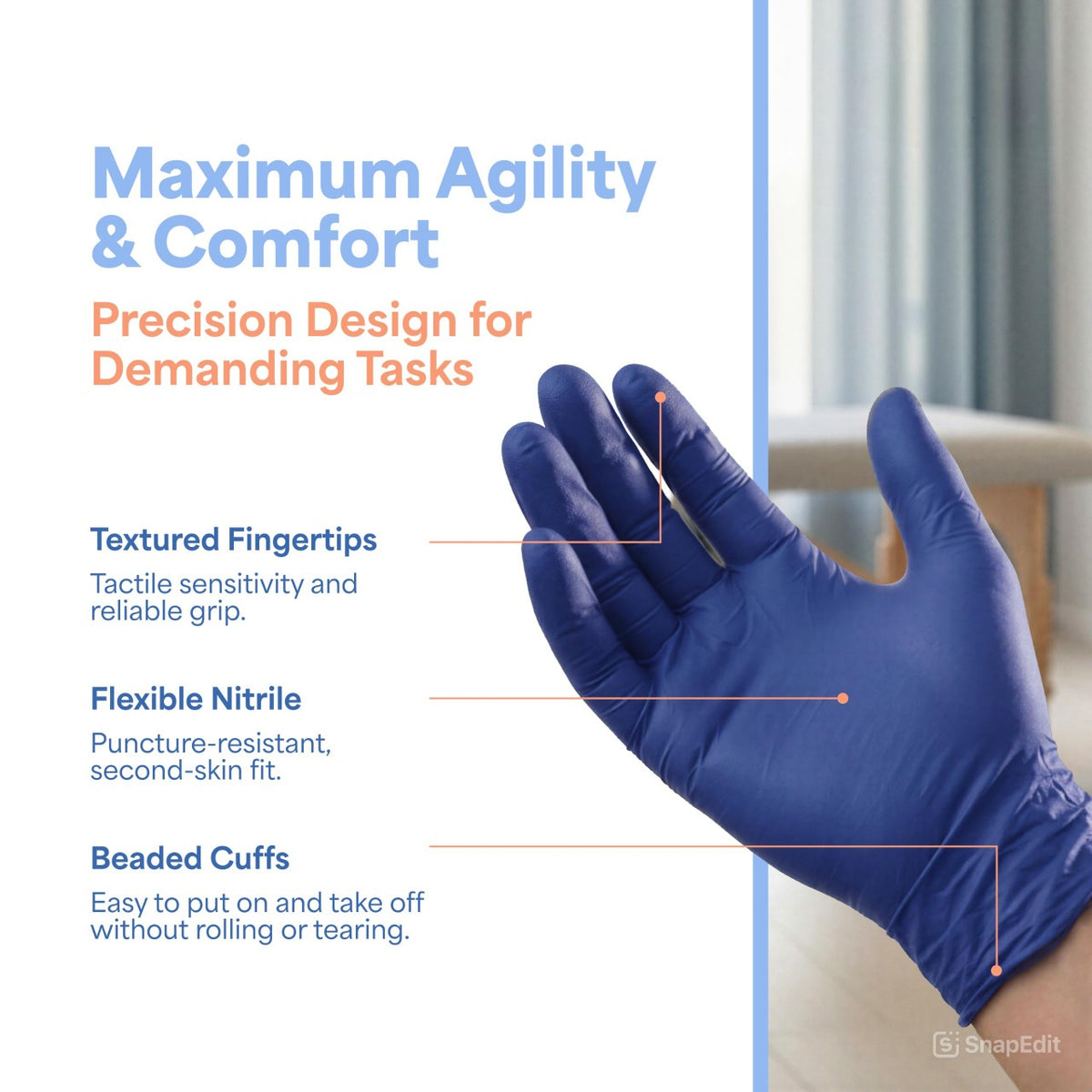 Exam Gloves Nitrile Powder-Free Stevens Dental Solutions Medium Case, view 2 of 3 – Must Medical Equipment Surrey
