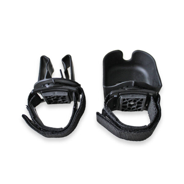 Triumph cane holder clipped to a rollator frame