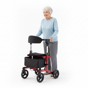 Déambulateur pliant Triumph Escape avec siège et freins – Rouge | Hauteur d'assise 53 cm | Déambulateur léger et pliable